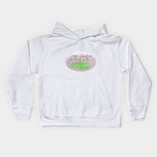 Caye Caulker watercolor Island travel, beach, sea and palm trees. Holidays and vacation, summer and relaxation Kids Hoodie